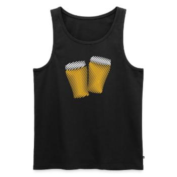 2 Biergläser Stoßen An (Bier / Scribble) - Männer Premium Bio Tank Top - Schwarz - Vorne - AI Model Male 178 light (178cm)
