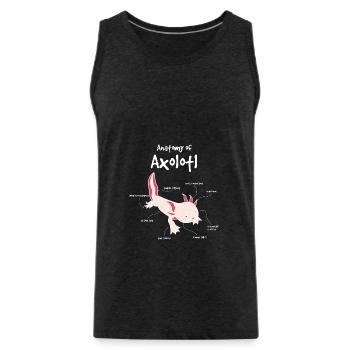 Axolotl anatomy - Men's Premium Organic Tank Top - charcoal grey - Front - Alexander (188cm)