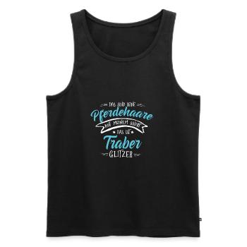 Traber Pferde Shirt-Glitzer - Männer Premium Bio Tank Top - Schwarz - Vorne - AI Model Male 178 light (178cm)