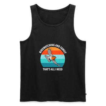 Bird Watching Bird Watching Birding Bird - Men's Premium Organic Tank Top - black - Front - Michal (187cm)