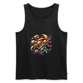 Billardtisch und Queue gehören zum Billard - Männer Premium Bio Tank Top - Schwarz - Vorne - AI Model Male 178 light (178cm)