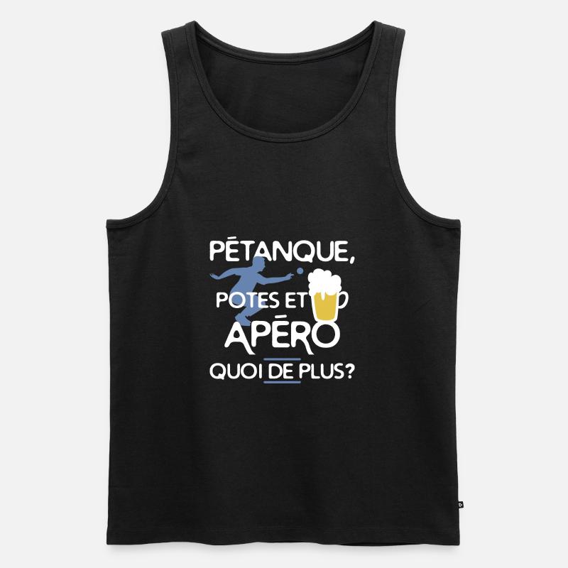 Boccia und Aperitif - Männer Premium Bio Tank Top - Schwarz
