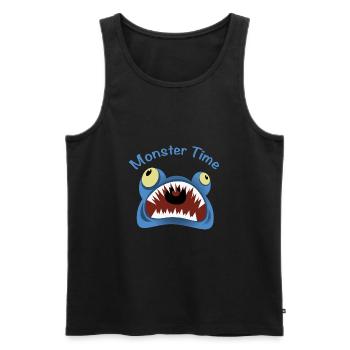 Dents de créatures effrayantes Monster Scare Scary Monster Time - Débardeur bio Premium Homme - noir - Devant - AI Model Male 178 light (178cm)