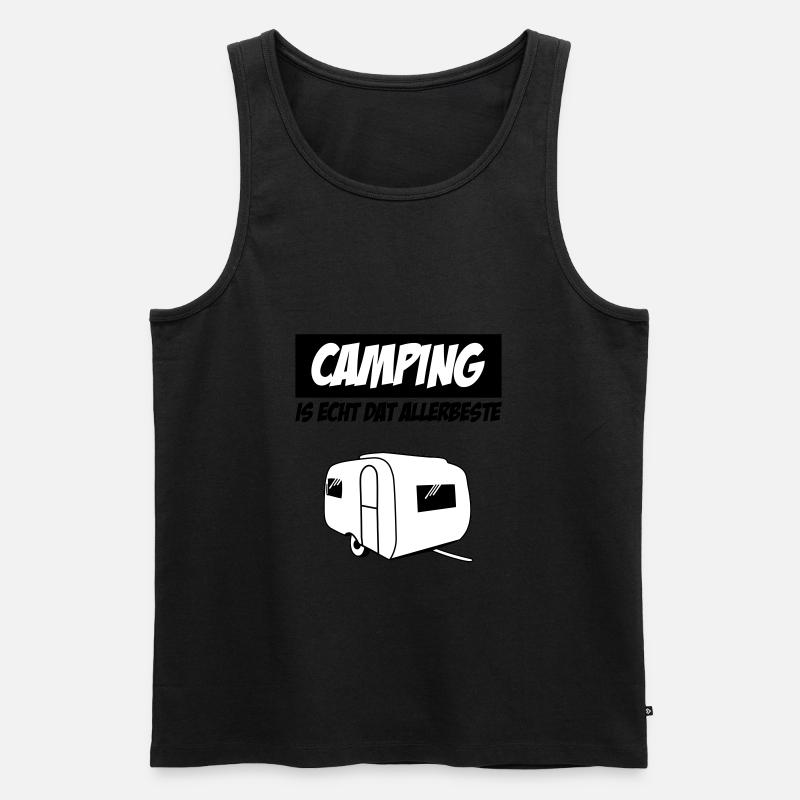 Camping Is Echt Dat Allerbeste - Männer Premium Bio Tank Top - Schwarz