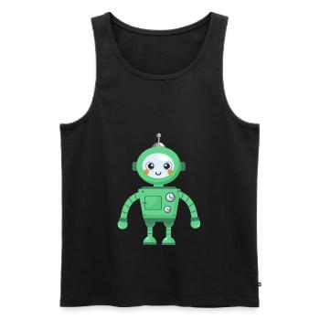 Robot with motif Vector Comics Baby Boys Children - Men's Premium Organic Tank Top - black - Front - Michal (187cm)