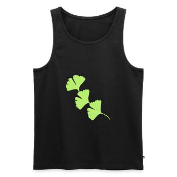 Ginkgo Halbkreis Girlande - Männer Premium Bio Tank Top - Schwarz - Vorne - AI Model Male 178 light (178cm)