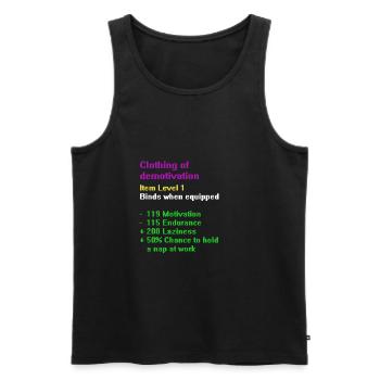 Clothing of demotivation - Men's Premium Organic Tank Top - black - Front - AI Model Male 178 light (178cm)