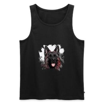 Schäferhund - Männer Premium Bio Tank Top - Schwarz - Vorne - Michal (187cm)