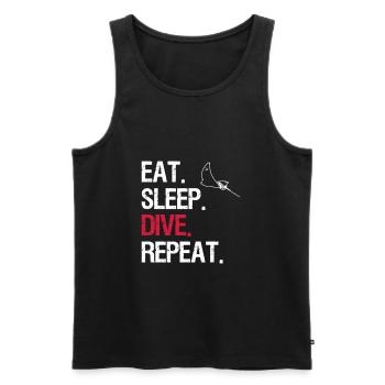 Eat Sleep Dive Repeat - Adlerrochen - Männer Premium Bio Tank Top - Schwarz - Vorne - AI Model Male 178 light (178cm)