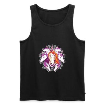 Unicorn Power Mandala - Men's Premium Organic Tank Top - black - Front - AI Model Male 178 light (178cm)
