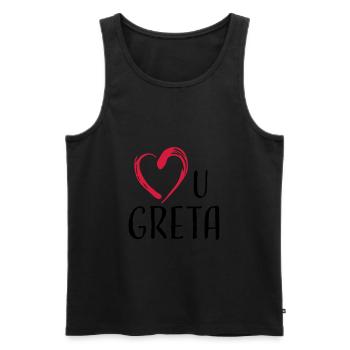love u greta - Männer Premium Bio Tank Top - Schwarz - Vorne - AI Model Male 178 light (178cm)