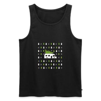 Weihnachtsgeschenk für Motorhome Owner Festliche Camper - Männer Premium Bio Tank Top - Schwarz - Vorne - Michal (187cm)