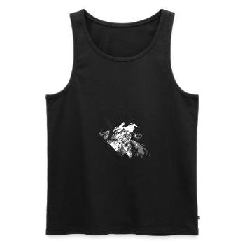 Parapente devant les montagnes - Débardeur bio Premium Homme - noir - Devant - AI Model Male 178 light (178cm)