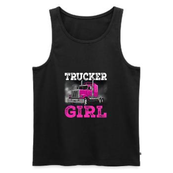 trucker girl truck driver's driver gift - Men's Premium Organic Tank Top - black - Front - Michal (187cm)