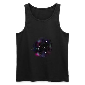 Wassermann/ Aquarius Sternzeichen im Universum - Männer Premium Bio Tank Top - Schwarz - Vorne - AI Model Male 178 light (178cm)