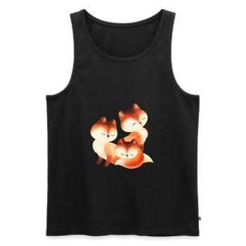 Fuchs Füchse Foxy Waldtier niedlich Rotfuchs süß - Männer Premium Bio Tank Top - Schwarz - Vorne - Michal (187cm)