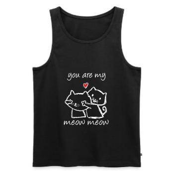 Katze Verliebte Paare Liebesbeweis Valentinstag - Männer Premium Bio Tank Top - Schwarz - Vorne - Michal (187cm)