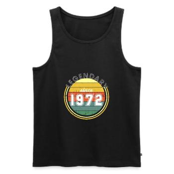 Vintage Legendary since 1972 Birthday Retro - Men's Premium Organic Tank Top - black - Front - Michal (187cm)