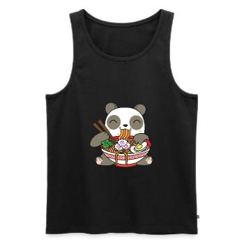 Panda Eating Ramen - Men's Premium Organic Tank Top - black - Front - AI Model Male 178 light (178cm)
