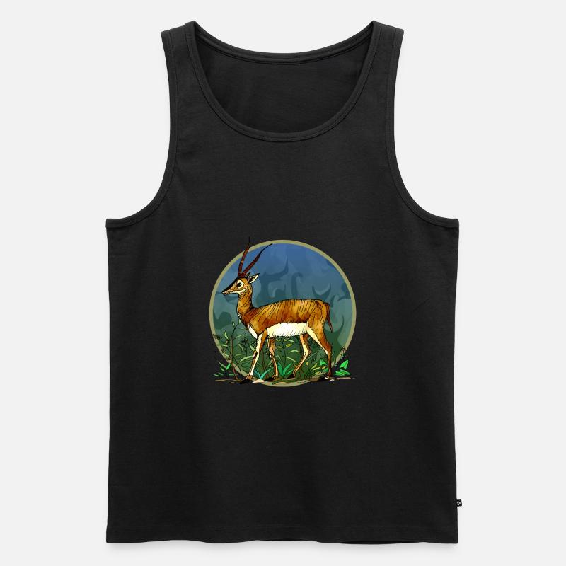 Antilope - Männer Premium Bio Tank Top - Schwarz