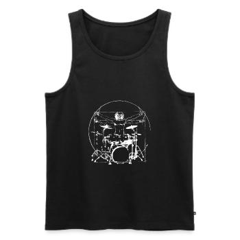 Batteur Drum Drum Drum Drum - Débardeur bio Premium Homme - noir - Devant - AI Model Male 178 light (178cm)
