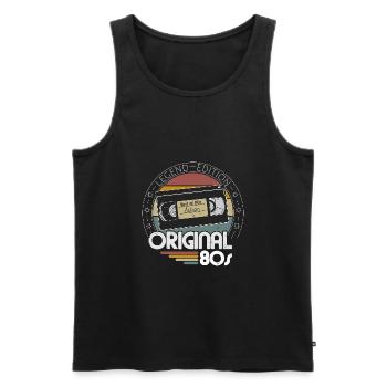 Origine 40, 40 ans, 40 ans, 40, niveau 40, 80 - Débardeur bio Premium Homme - noir - Devant - AI Model Male 178 light (178cm)