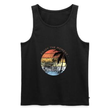 Fishy - Men's Premium Organic Tank Top - black - Front - Michal (187cm)