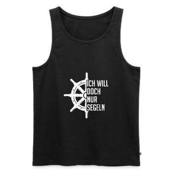 Ich will doch nur segeln - Männer Premium Bio Tank Top - Schwarz - Vorne - Michal (187cm)