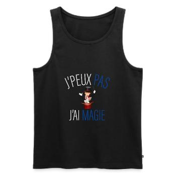 j peux pas j ai magie - cadeau anniversaire magie - Débardeur bio Premium Homme - noir - Devant - Michal (187cm)