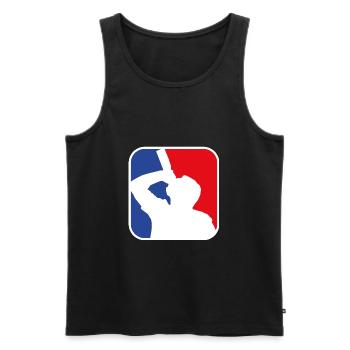 Saufsport LOGO - Männer Premium Bio Tank Top - Schwarz - Vorne - Michal (187cm)