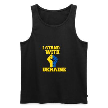 i stand with ukraine 2022 - Männer Premium Bio Tank Top - Schwarz - Vorne - Michal (187cm)