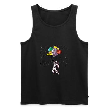 Astronaut mit Luftballons - Männer Premium Bio Tank Top - Schwarz - Vorne - Michal (187cm)