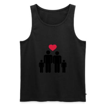 Small family Icon - Men's Premium Organic Tank Top - black - Front - AI Model Male 178 light (178cm)
