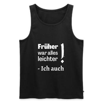 Früher war alles leichter - Männer Premium Bio Tank Top - Schwarz - Vorne - AI Model Male 178 light (178cm)