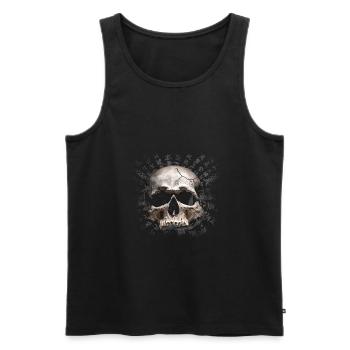 Kanji-Schädel - Männer Premium Bio Tank Top - Schwarz - Vorne - AI Model Male 178 light (178cm)