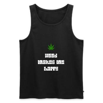 weed macht mich glücklich Cannabis Marihuana - Männer Premium Bio Tank Top - Schwarz - Vorne - Michal (187cm)