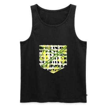 Brusttasche Jungle - Männer Premium Bio Tank Top - Schwarz - Vorne - Michal (187cm)