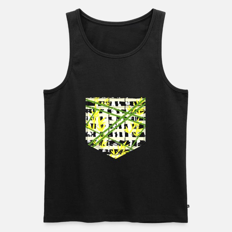 Brusttasche Jungle - Männer Premium Bio Tank Top - Schwarz