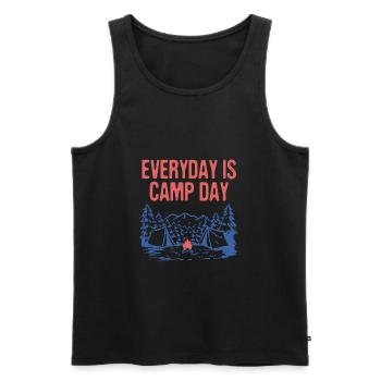 Everyday is Camp Day Camping Nature Lover Camper - Men's Premium Organic Tank Top - black - Front - AI Model Male 178 light (178cm)
