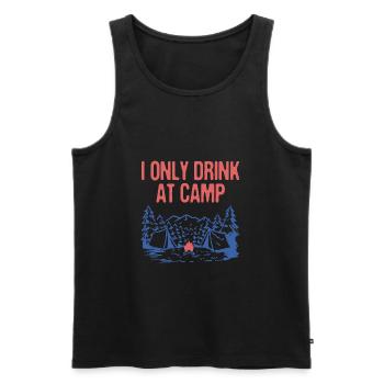 Only Drink at Camp Drinking Camping Alcoholic - Männer Premium Bio Tank Top - Schwarz - Vorne - Michal (187cm)