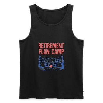 Plan de retraite Camp Retraité Camping Personnes âgées - Débardeur bio Premium Homme - noir - Devant - AI Model Male 178 light (178cm)