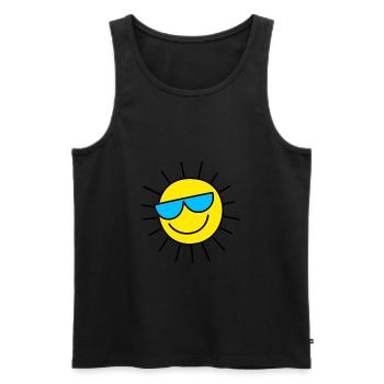Smiling Doodle Sun Cartoon - Men's Premium Organic Tank Top - black - Front - Michal (187cm)
