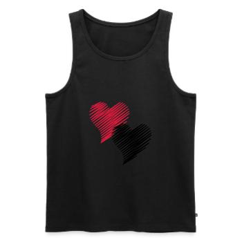 2 Herzen - Männer Premium Bio Tank Top - Schwarz - Vorne - AI Model Male 178 light (178cm)