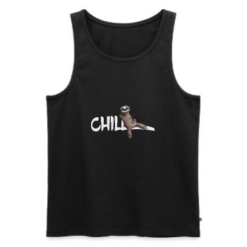 Chill sloth leisurely chill out casually - Men's Premium Organic Tank Top - black - Front - AI Model Male 178 light (178cm)