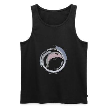 Tucuxi ENDANGERED - Men's Premium Organic Tank Top - black - Front - AI Model Male 178 light (178cm)