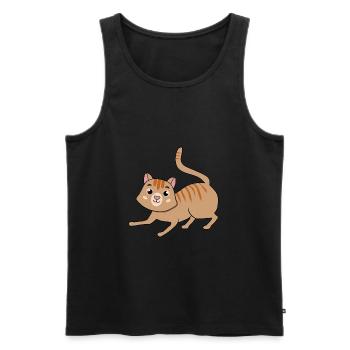Cat - Men's Premium Organic Tank Top - black - Front - Michal (187cm)