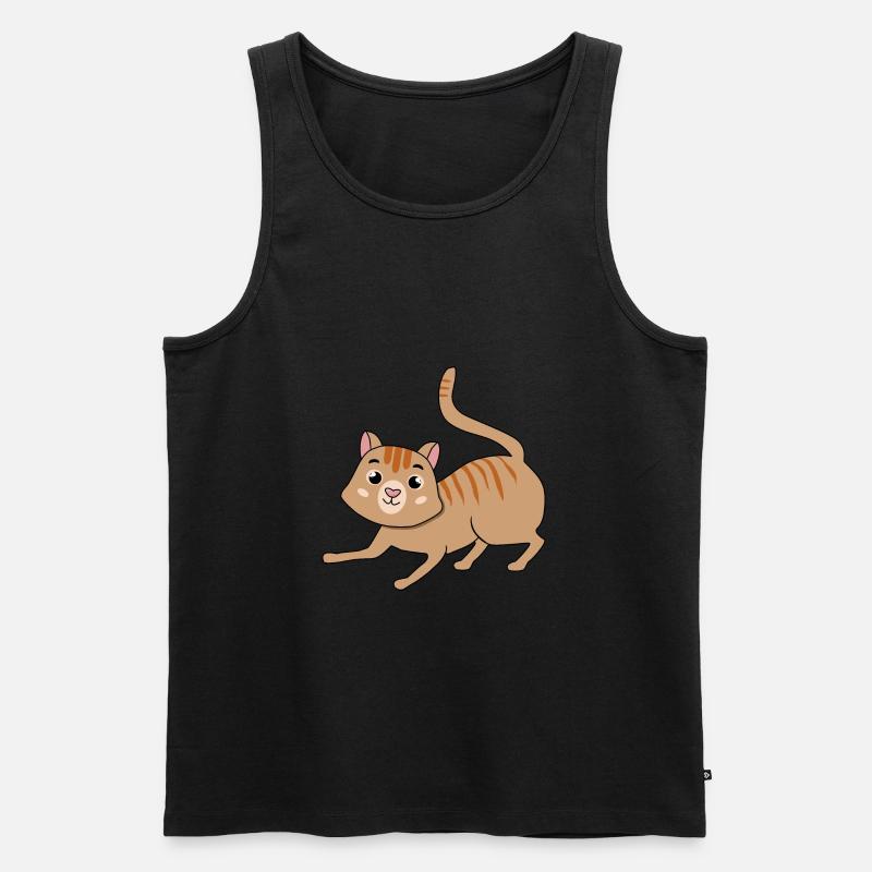 Katze - Männer Premium Bio Tank Top - Schwarz