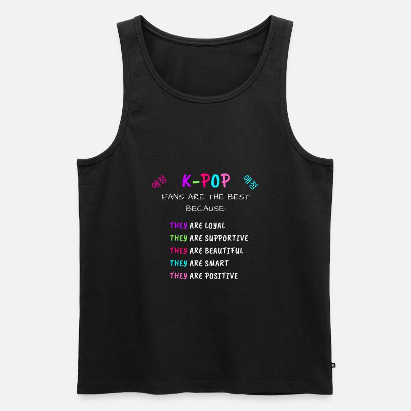 Kpop Fans Spruch Englisch Sprache - Männer Premium Bio Tank Top - Schwarz