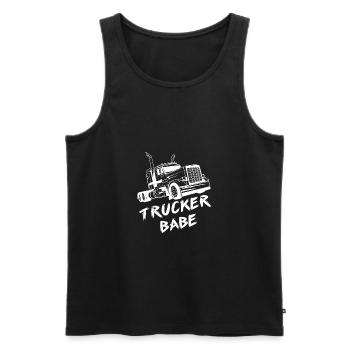 Trucker babe LKW-fahrer Geschenk - Männer Premium Bio Tank Top - Schwarz - Vorne - Michal (187cm)
