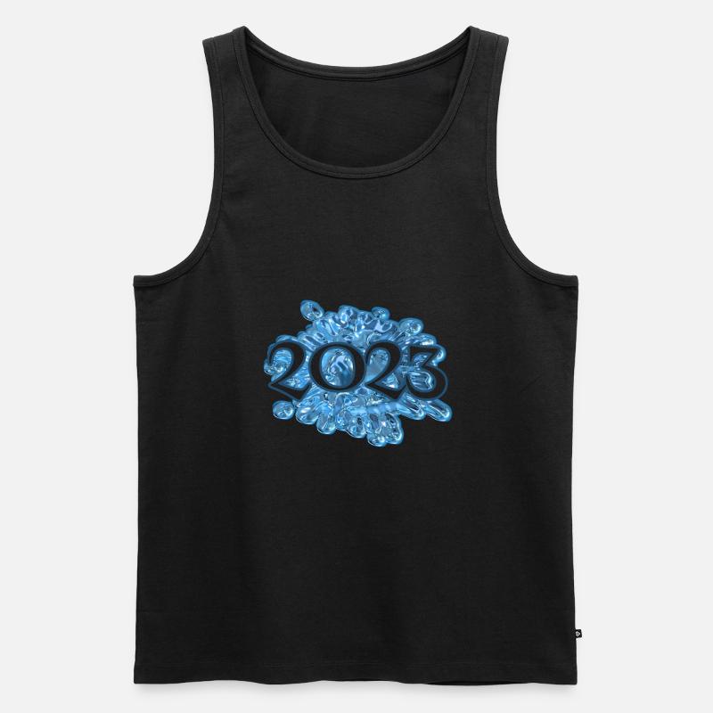 Wassertropfen 2023 - Männer Premium Bio Tank Top - Schwarz